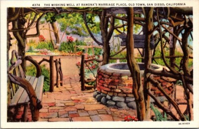 Postcard The Wishing Well at Ramona's Marriage Place OldTown San Diego Calif.