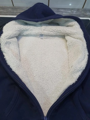 Dunkelblau gefütterte Kapuzen Sweatshirt Jacke - Gr.L ( 10 ) 134 - GAP - neuwert - Bild 2 von 3