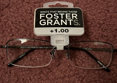 Foster Grant T22 GUN Titanium Reading Glasses Readers NEW