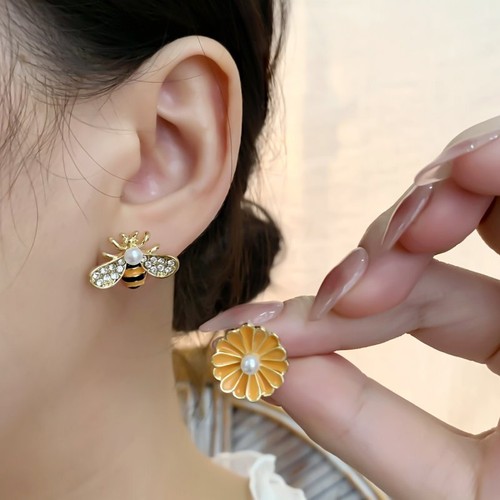 Fashion Flower Zircon Crystal Silver Color Earrings Stud Dangle Wedding Women - Picture 31 of 113