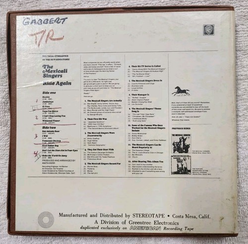 REEL TO REEL SEALED - THE MEXICALI SINGERS RIDE AGAIN - 7 1/2 IPS - Picture 4 of 4