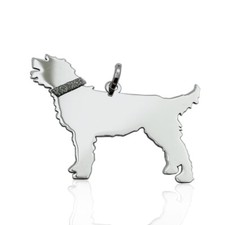 Labrador Doodle Dog Pendant mm 20x25 in 925 Rhodium Silver - Free Engraving