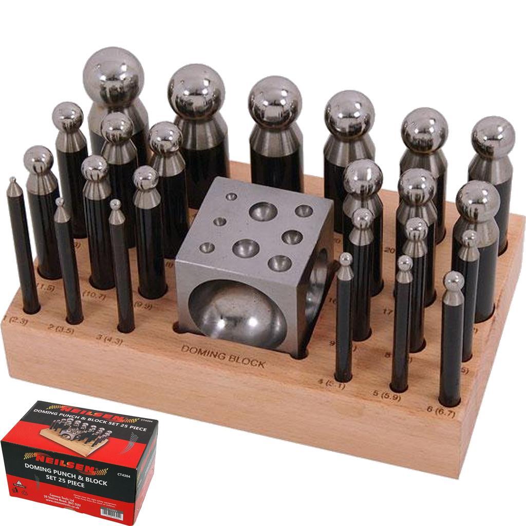 Neillsen 25pc Doming Block & Punch Set Dapping Craft Metal Shaping Tool