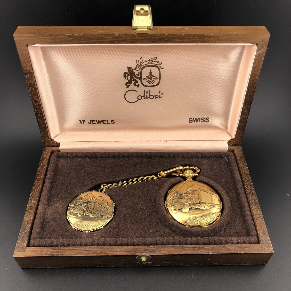 Colibri 17 Jewel Manual Wind Pocket Watch Fob Set in