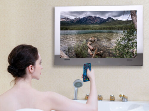 19" 2024 Waterproof Bathroom LED Mirror FULL SMART ANDROID TV WIFI ETHERNET SALE - Afbeelding 1 van 4