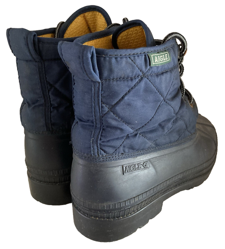 Aigle Bootie stivali corti gomma/trapuntati 7" metà stringati donna nero navy EUR 38 - Foto 4 di 7