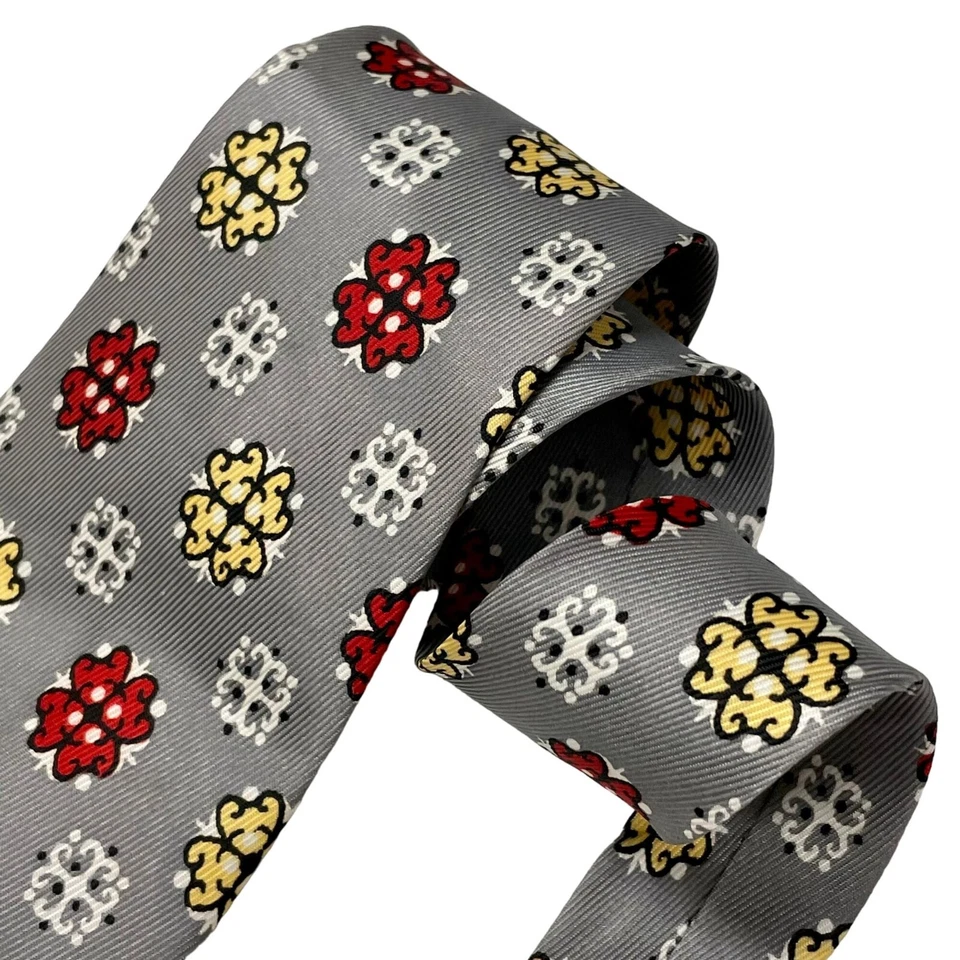 Corbata ROCKABILLY SWING Plateada Años 40 Roja ATÓMICA Geométrica Hollywood De Colección Foto 3 de 3