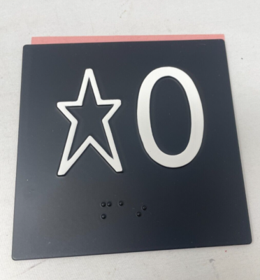 New SCS Products Elevator Jamb Plate Sign with Raised Floor Number