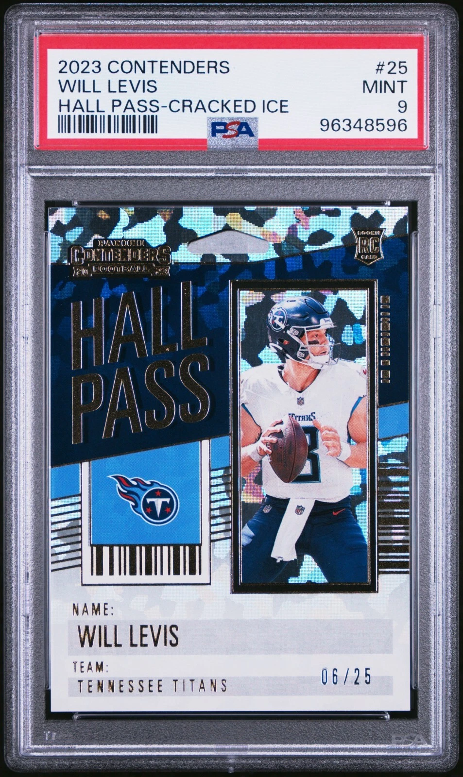 Will Levis Panini Contenders Hall Pass #25 Cracked Ice