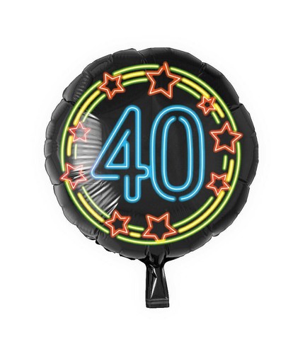40TH BIRTHDAY NEON LIGHTS THEME - PARTYWARE COMPLETE SELECTION - Picture 6 of 10