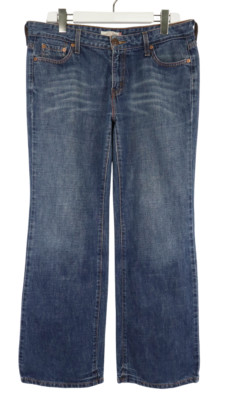 Levi's 545 Low Boot Cut Jeans Damen (UK) 14 Reißverschluss Fade Effekt Whiskers