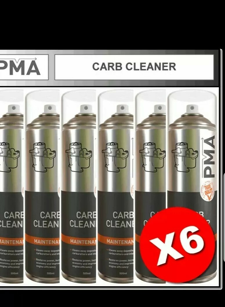 6 x PMA Carb, Injector & Air Intake Cleaner Aerosol Solvent Spray 500ML CARBC