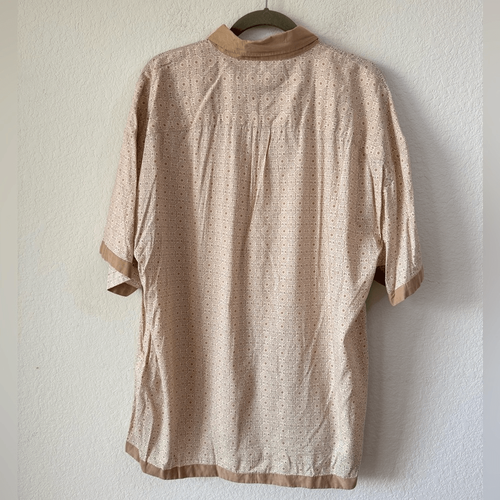 Abercrombie & Fitch Men’s Short Sleeve Shirt Sz XL Beige Geo Print Boho Beach - Picture 4 of 5
