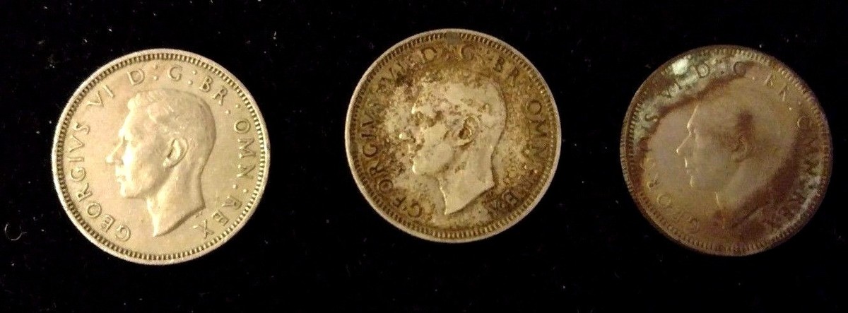 COINS LOT 1939 1947 1948 GEORGIVS VI D:G:BR:OMN:REX FID:DEF IND