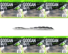 (6) Packs Googan Squad 5" Drag N Drop Worm Murky Minnow Brand New In Pack