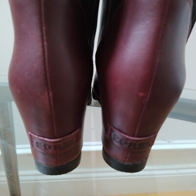 Sorel Fiona OTK Over The Knee Lux Rich Wine Leather Waterproof