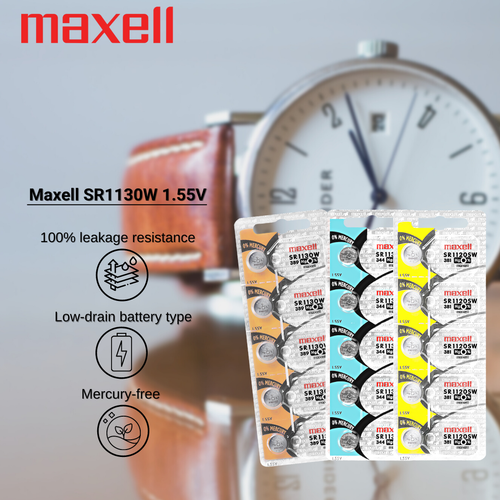 Maxell 389 SR1130W Silver Oxide Watch Battery (5 Batteries) eBay