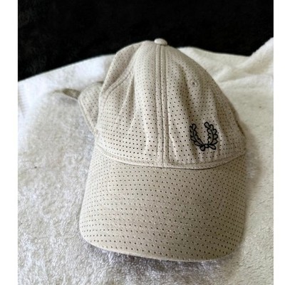 Fred Perry Perforated Baseball Cap Beige Laurel Wreath Logo Hat C67/485 ONE SIZE