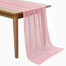 Pack of 10 Dusty Rose 14ft Chiffon Table Runner 29x170 Inches Long Romant...