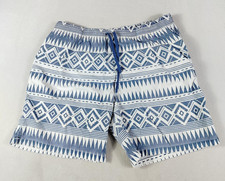 Chubbies Swim Trunks Shorts Mens 2XL Blue Geometric Print Mesh Lined Drawstring