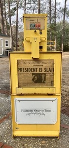 Newspaper vending machine Fayetteville Observer North Carolina, Can Ship