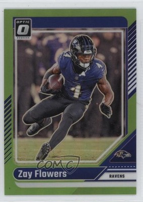 2024 Panini Donruss Optic Lime Green Prizm 39/50 Zay Flowers #15 x2o