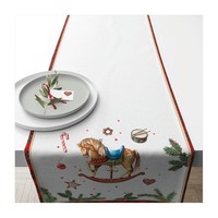 Ambiente 36620040 Weihnachts-TischläUfer Klassisches Schaukelpferd, 40 X 150 Cm