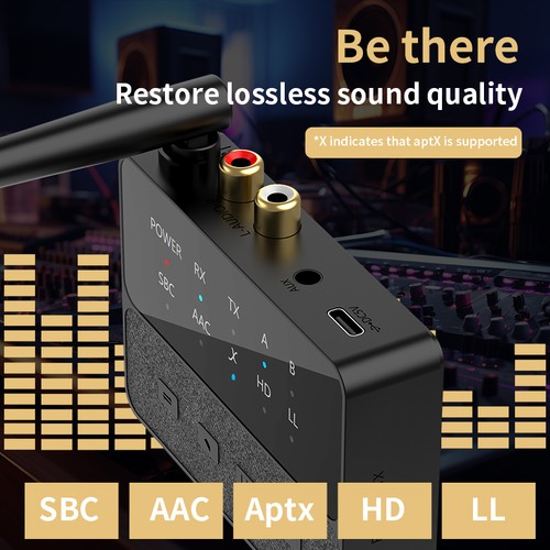 2 in 1 Bluetooth-Compatible 5.3 Audio Adapter AptX/HD/LL Reception Transmitter - Zdjęcie 5 z 18