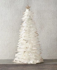 Macy's Holiday Lane Shine Bright Gold Glitter White Feather Tree
