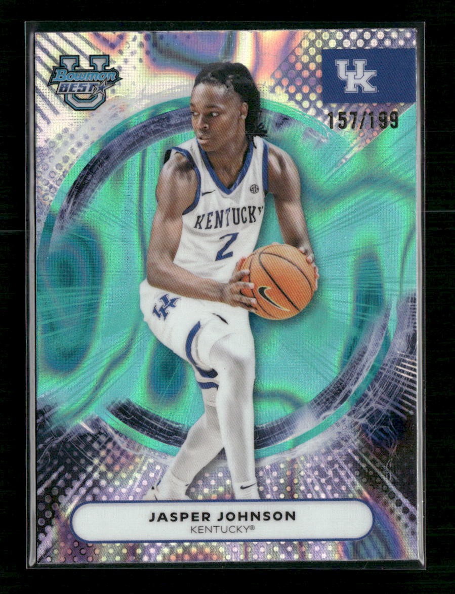 2025-26 Bowman's Best University Jasper Johnson Aqua Lava #/199 #14