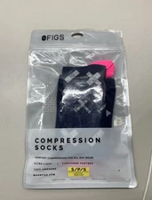 Figs Hit Me With Your Best Shot Compression Socks Womens Size Small Navy Blue