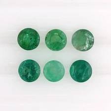 COLOMBIAN EMERALD 2.5 MM ROUND CUT ALL NATURAL 10 PIECE SET F-3611