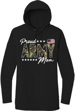 Sudadera con Capucha Orgullosa Mamá Militar Camuflaje Gráfico Pullover Sudadera para Mamá y Mujer