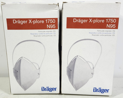 40 Masks Drager X-plore 1750 N95-40ct 2 Boxes 20 Each Brand New In Box 01/2025