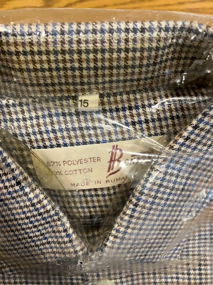Vintage Bonart check shirt size 15 neck, 40 chest, NEW in packet - Image 4 of 4