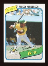 1980 Topps Baseball #482 RICKEY HENDERSON RC Rookie Card EX/EXMT