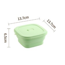 Porta Pranzo in Silicone Pieghevole Piatto per Conservazione Guarnizione Ermetica Portatile 13,7x13,7x6,5cm