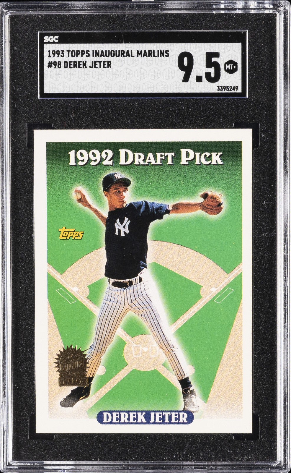 1993 TOPPS INAUGURAL MARLINS #98 DEREK JETER ROOKIE RC SGC 9.5
