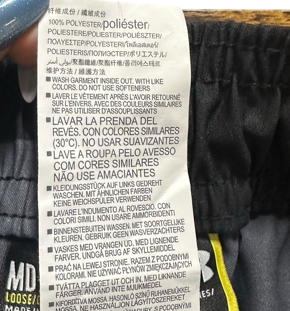 NEW Under Armour Mens Loose Tapered Zippered Cargo Pants Black Gray Camo Size M thumbnail 11