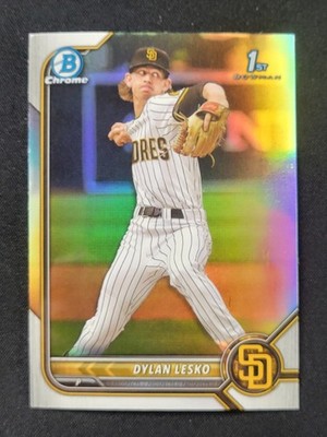 Dylan Lesko 2022 Bowman Draft Chrome 1st Refractor #BDC-27 San Diego Padres