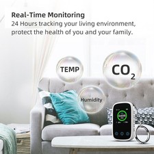 CO Detector Portable Carbon Monoxide Tester Temperature and Humidity Meter N4R7