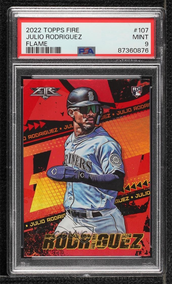2022 Topps Fire Flame Julio Rodriguez #107 PSA 9 MINT 0bz6