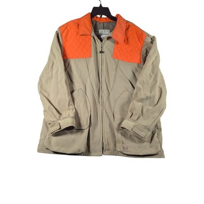 Walls Hunting Coat Mens XL Tan Orange Good Vintage Quilted Pockets Made in USA