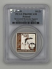 Poland 2010 10 Złotych Silver Coin PCGS PR 69 Krzysztof Komeda Round