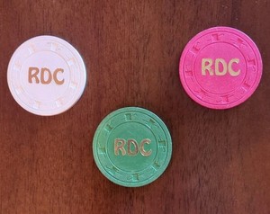 Lot of 3 RDC Rural Development Center Paulson THC WHITE RED GREEN CLAY CHIPS