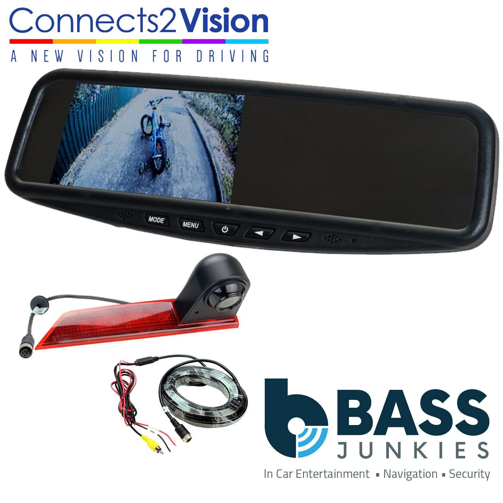 Ford Transit Custom 2016 On Brake Light Reversing Camera & 4.3" Mirror Screen