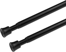 2Pcs Tension Curtain Rod Adjustable 28-40 Inch, Small Tension Rods No Drill, Exp