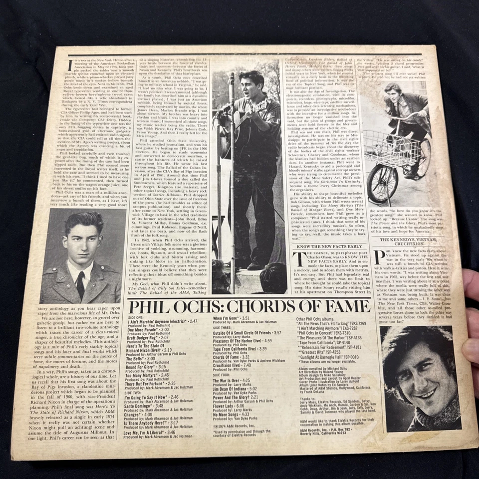 Phil Ochs-Chords Of Fame 2xVinyl LP A&M Folk Singer-Songwriter early compilation - Image 2 of 4