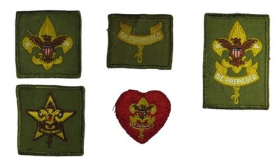 1950s-60s Boy Scouts Complete Rank Set Tenderfoot - Life Patch WORN (WSJ1039)