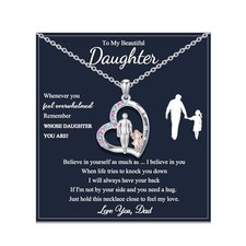 To My Daughter Necklace from Dad, Daughter Gifts from Dad Daddy Dad & Daughter